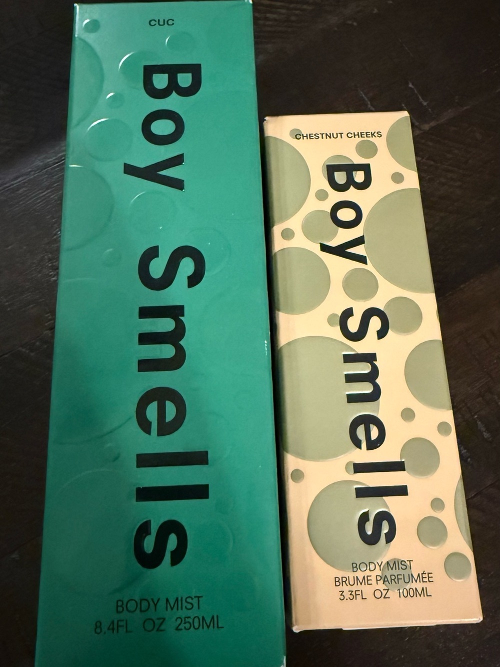 Set of two Boy Smells body mist- Cuc and Chestnut Cheeks